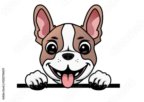 Illustration of a frenchie with a sign