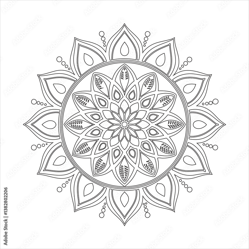 vector illustration of a flower mandala art 7 vector illustration of a flower mandala art 7