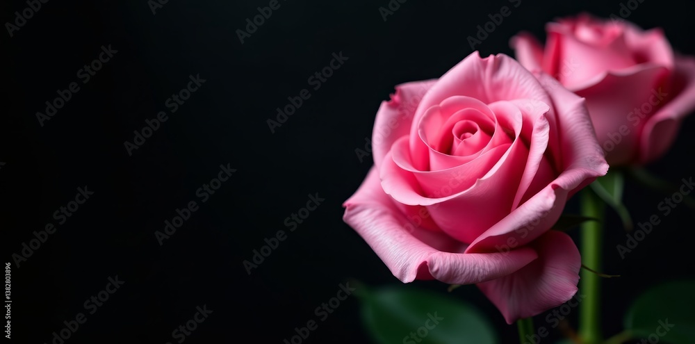 Moody close-up of pink roses on black background, dark, floral, moody Moody close-up of pink roses on black background, dark, floral, moody