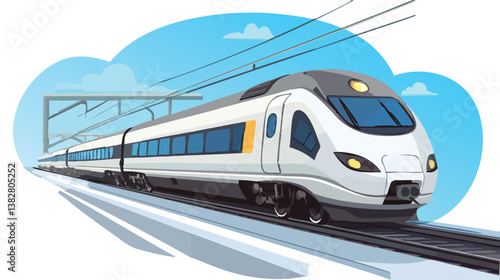 vector high-speed train on railway 