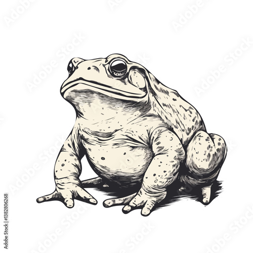 Toad minimalist flat illustration, featuring a clean design isolated on a white background.

