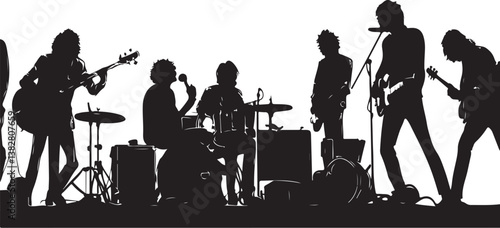Elegant Guitarist Silhouettes" or "Musical Princesses with Guitars