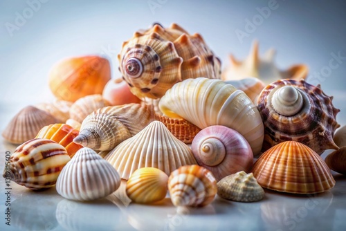 Minimalist Seashell Still Life: Elegant Beach Decor Photography