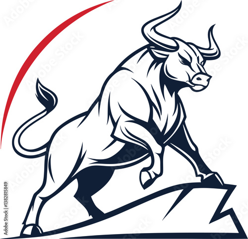 bull silhouette icon. strength and perseverance symbol