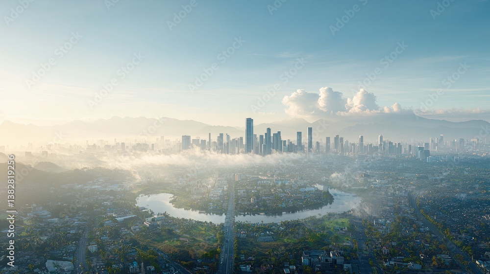 Obraz premium Cityscape Aerial View