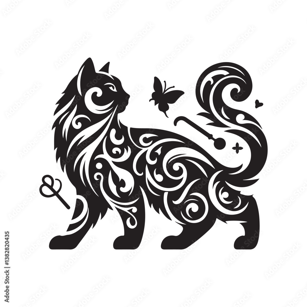 Fototapeta premium black and white cat