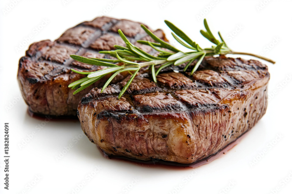 Isolated juicy grilled steak with perfect sear marks culinary delight modern kitchen minimalist style gourmet presentation Isolated juicy grilled steak with perfect sear marks culinary delight modern kitchen minimalist style gourmet presentation