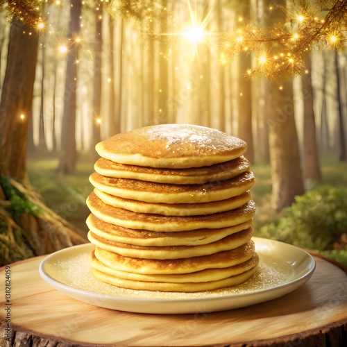 Wallpaper Mural Enchanted Pancake Stack Infused with Fairy Dust – Magical Breakfast Scene Torontodigital.ca