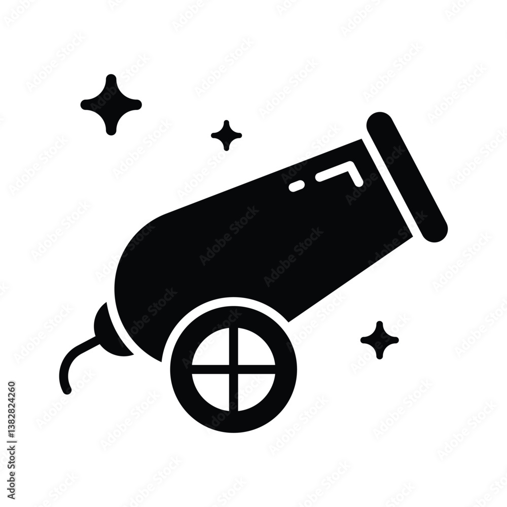Φωτογραφία Easy to edit glyph style icon depicting cannon shot
