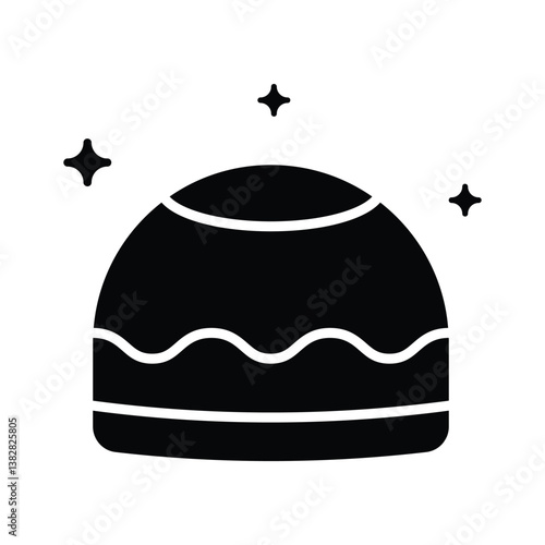 A well designed glyph icon of muslim cap for prayer