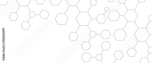 Vector modern hexagonal elements geometric abstract background	