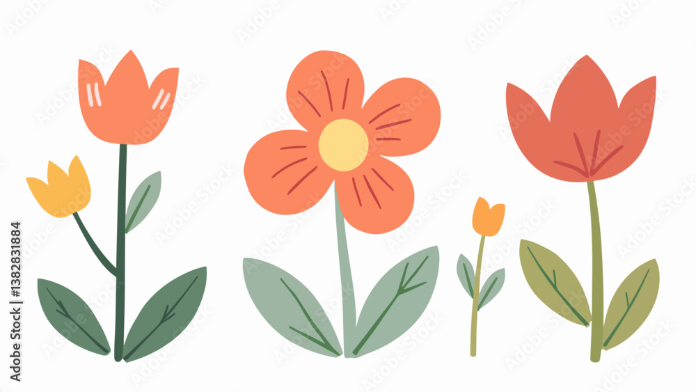 Fototapeta premium Seamless floral pattern, seamless pattern with poppies, Seamless floral pattern, Floral colorful seamless Pattern