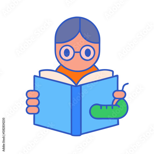  Educational Bookworm Icon