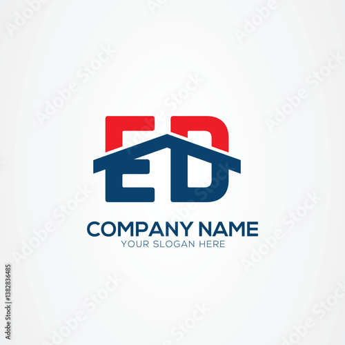 ED or DE Creative Modern Letters Logo Design Element