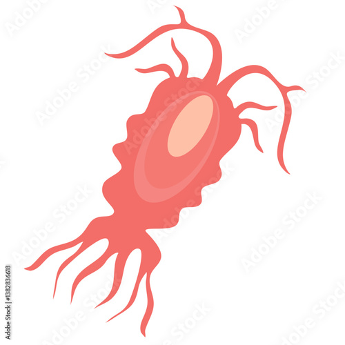 Copepod Microorganism flat Illustration