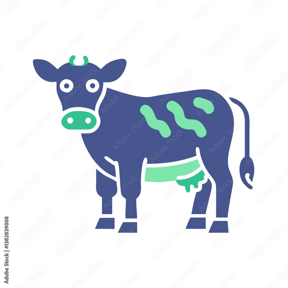 Fototapeta premium Stylized Cow Icon Concept