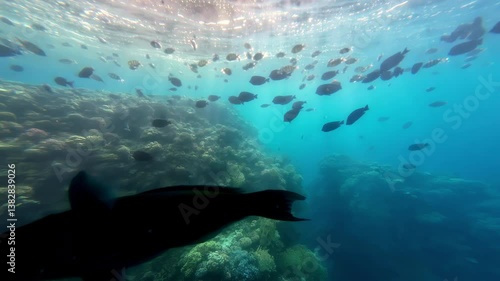 Wallpaper Mural Underwater shot of different species of fishes roaming around in Sharm El-Sheikh, Egypt. Torontodigital.ca