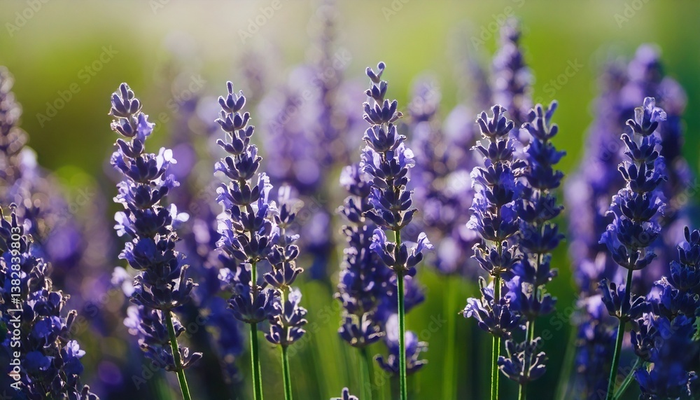 Naklejka premium 美しいラベンダーの花畑、フォトジェニックな風景