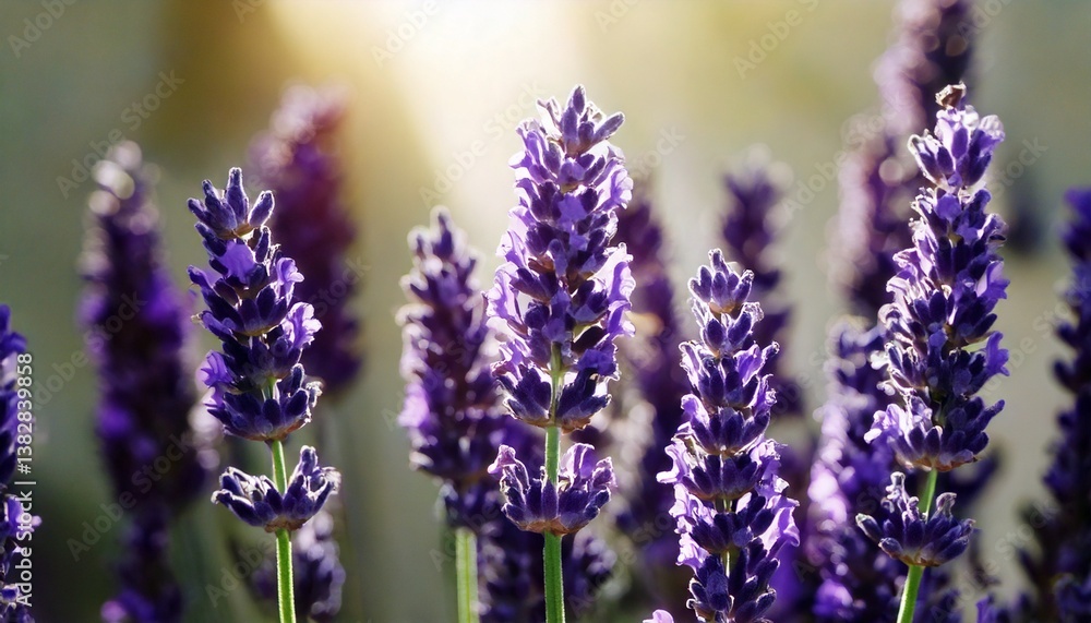 Naklejka premium 美しいラベンダーの花畑、フォトジェニックな風景