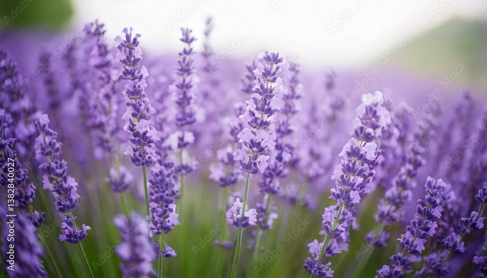 Obraz premium 美しいラベンダーの花畑 フォトジェニックな風景