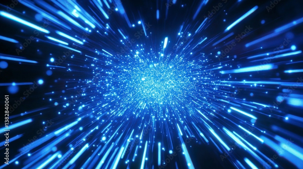 Abstract Warp Hyperspace Travel Lightspeed Effect with Radiant Blue Light Streaks Abstract Warp Hyperspace Travel Lightspeed Effect with Radiant Blue Light Streaks