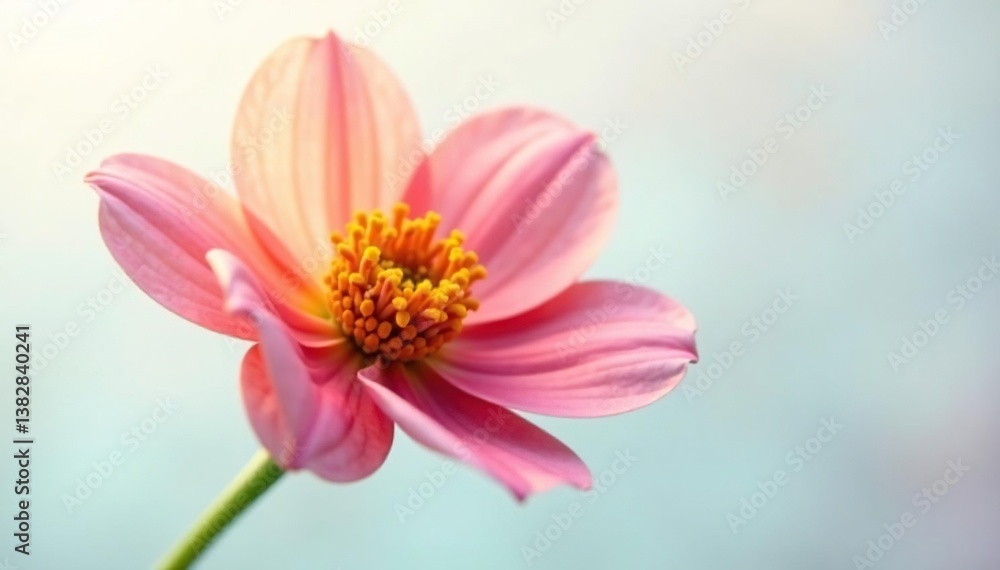 Colorful flower isolated on a white background with a subtle blur effect, elegant, floral, single Colorful flower isolated on a white background with a subtle blur effect, elegant, floral, single