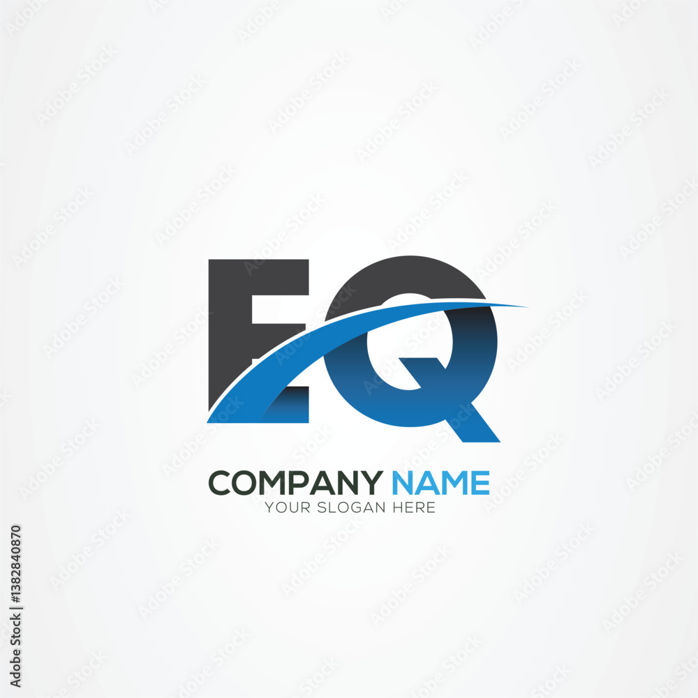 Naklejka premium EQ or QE Letter Logo Design with a Creative Cut Creative logo design