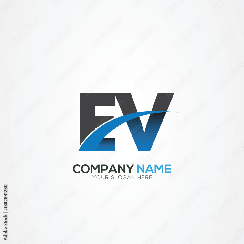 EV or VE Letter Logo Design with a Creative Cut Creative logo design EV or VE Letter Logo Design with a Creative Cut Creative logo design