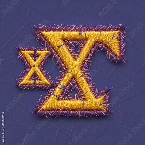 Vector Greek Alphabet; Sorority or Fraternity Embroidered Font. A Hellenic Club 3d Type with the Effect of a Letter Jacket Patch.