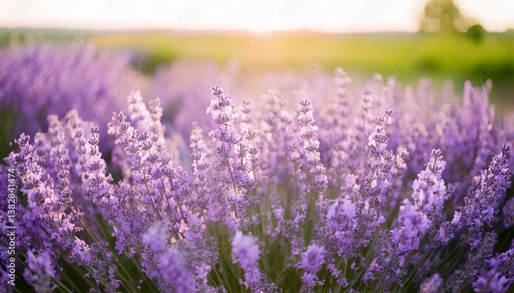 Obraz premium 美しいラベンダーの花畑 フォトジェニックな風景
