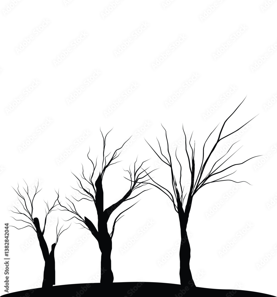 Obraz premium tree silhouette illustration