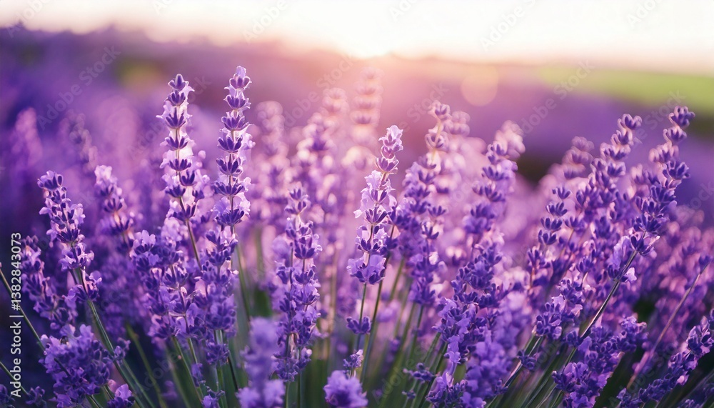 Obraz premium 美しいラベンダーの花畑 フォトジェニックな風景