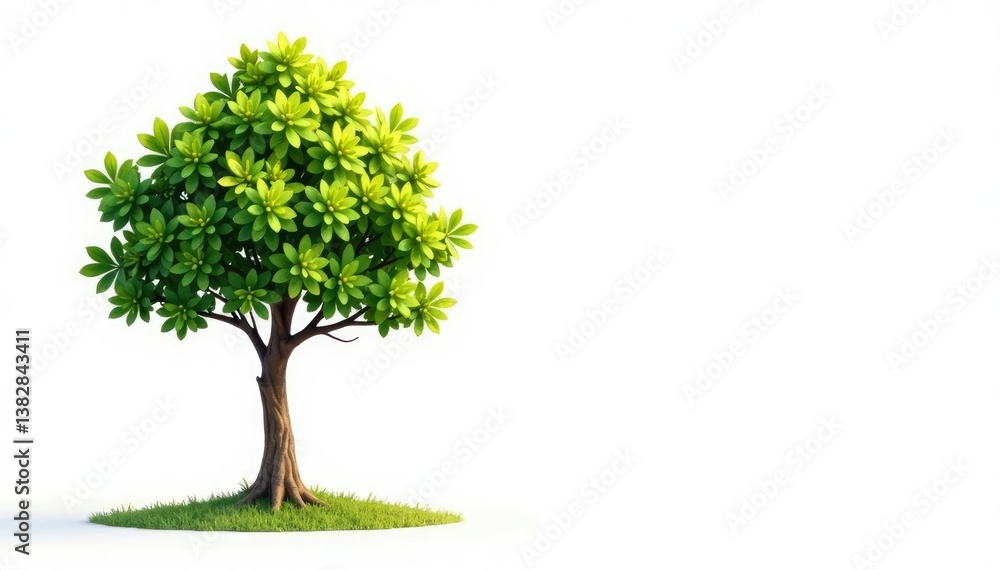 Young tree isolated on bright white background, showcasing detail, photography, organic Young tree isolated on bright white background, showcasing detail, photography, organic