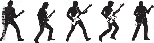 Elegant Guitarist Silhouettes" or "Musical Princesses with Guitars