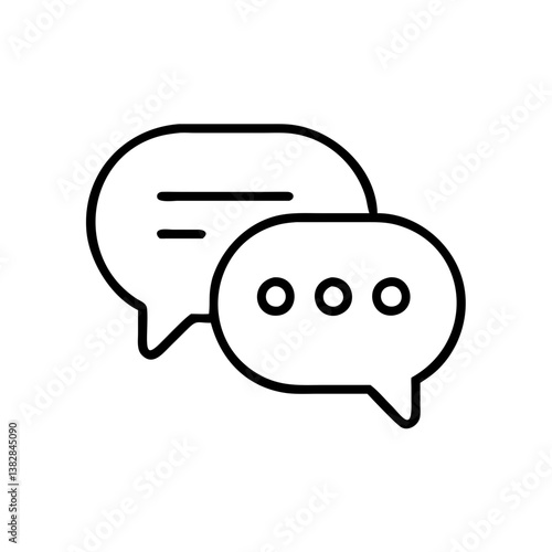 Chat bubbles communicating ideas on a simple background