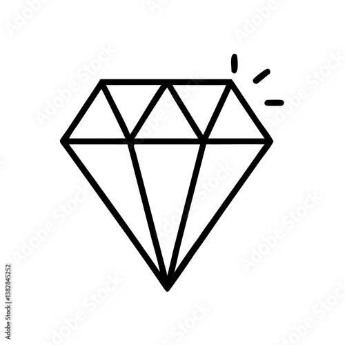 Diamond illustration with shine effect