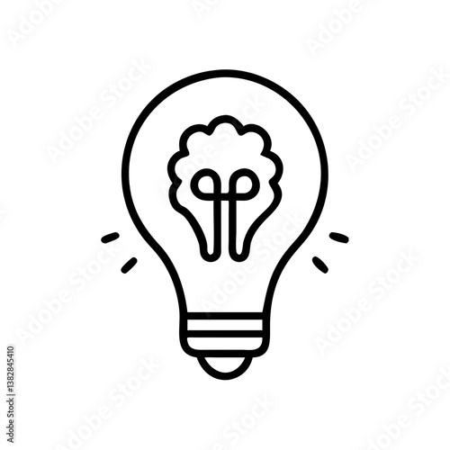 Light bulb with tree illustration in minimalist style
