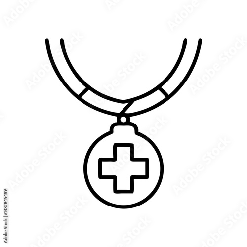 Medical emblem on necklace