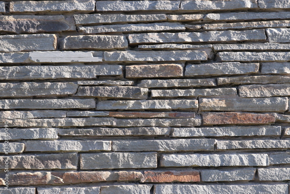 Stone Slate Walls Brickwork Slim Strip Rectangular Bricks uniform neat texture surface background Stone Slate Walls Brickwork Slim Strip Rectangular Bricks uniform neat texture surface background