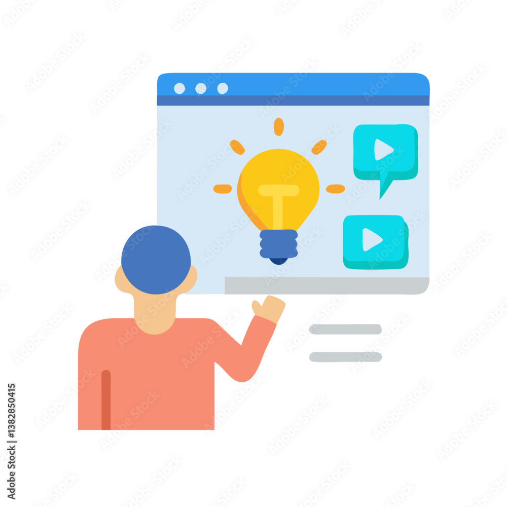 Interactive Learning Concept Icon Interactive Learning Concept Icon