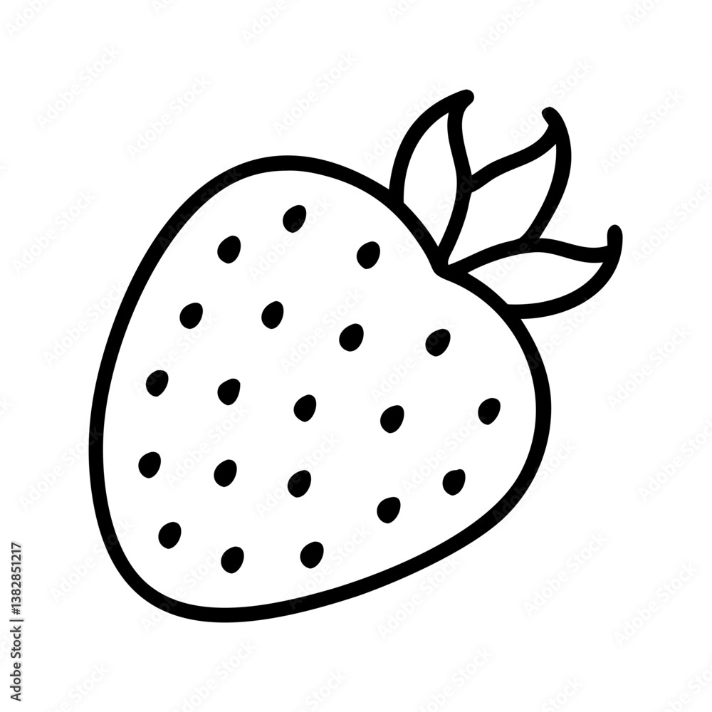 pineberry vector icon, simple black outline line icon of pineberry, fruit vector line art icon pineberry vector icon, simple black outline line icon of pineberry, fruit vector line art icon