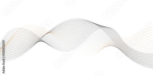 Abstract grey and white smooth modern wave shiny curve line vector art technology design banner with wave line white background. Design for business presentation or web design background.