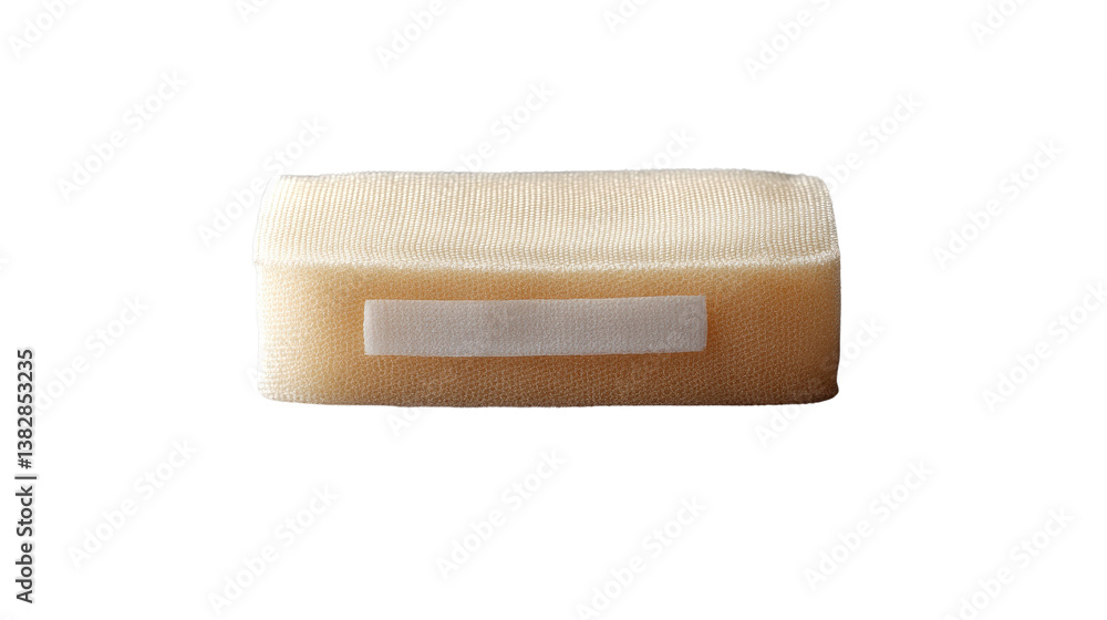 Fototapeta premium The Essence of Clean: A single bar of artisan soap, with its subtle textures and inviting hues, rests invitingly, evoking a sense of purity and tranquility