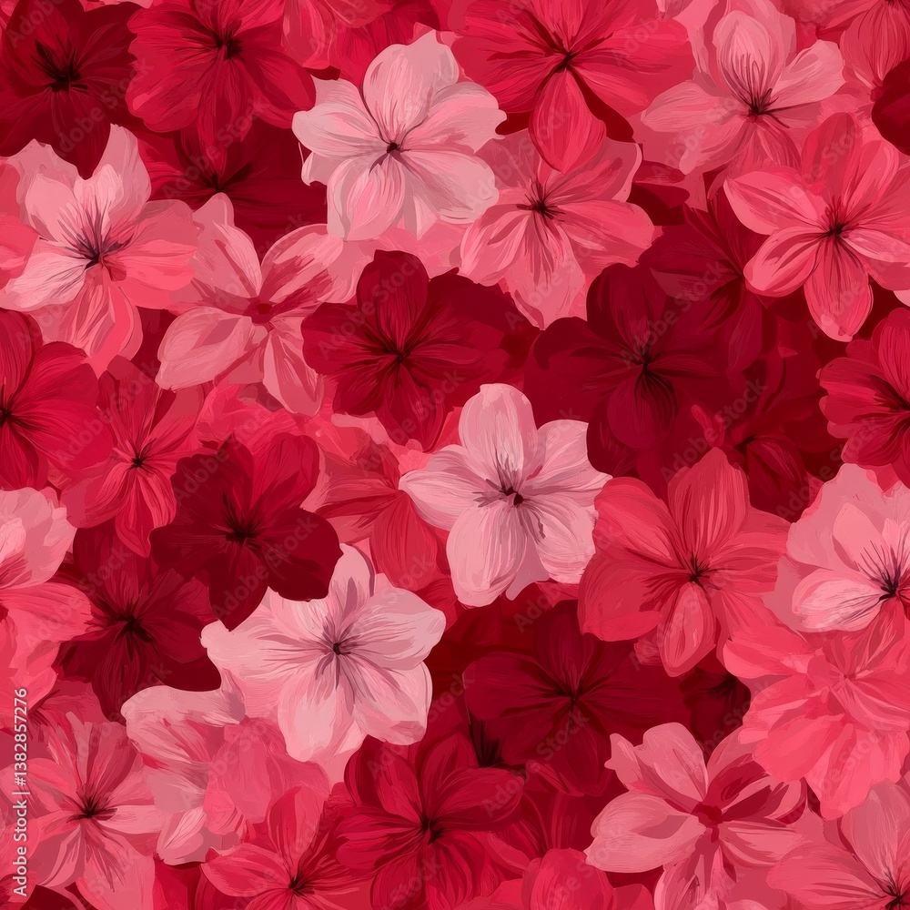 Vibrant Seamless Floral Pattern Featuring An Array Of Red Pink And White Blossoms Vibrant Seamless Floral Pattern Featuring An Array Of Red Pink And White Blossoms