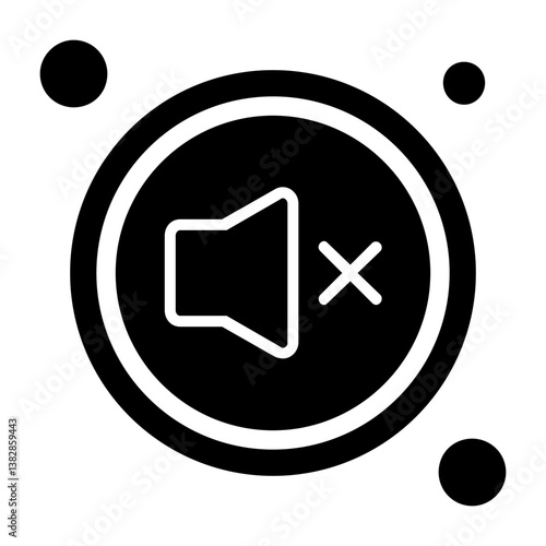Mute Button Solid Style Icon