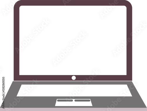 laptop computer with blank screen isolated
