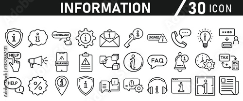 Information icons set. Liner information icon. Info simple vector icons collection