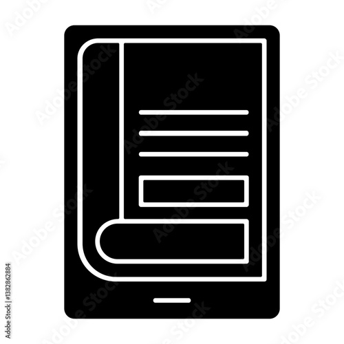 Digital book cover Solid Style Icon