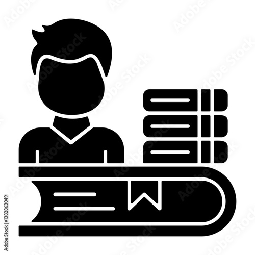 Student with books Solid Style Icon