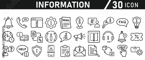 Information icons set. Liner information icon. Info simple vector icons collection